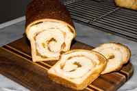 Cinnamon Raisin Bread, "junior" loaves, own recipe
20070512-15.39.55