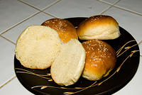 Memorial Day Hamburger Buns, adapted from Jeffrey Hamelman's "Bread"
20070528-14.55.52